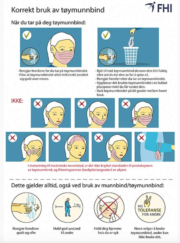 Munnbind i bomull med filterlomme - svart