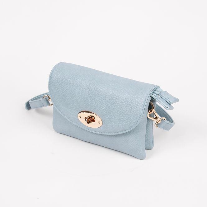 Huvudbild DANIELLE clutch blå pastell i imiterat skinn