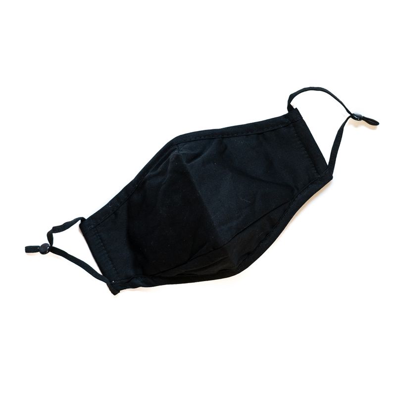 Munnbind i bomull med filterlomme - svart