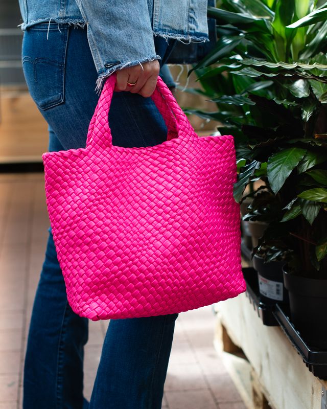 BILLIE flettet håndveske - rosa