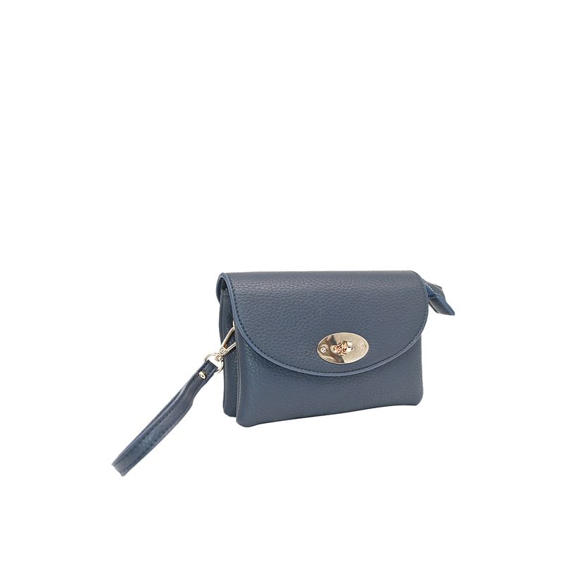 DANIELLE clutch marinblå i imiterat skinn