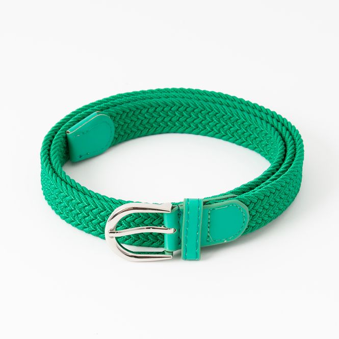 Huvudbild Smalt resårbälte, silver - gräsgrönt