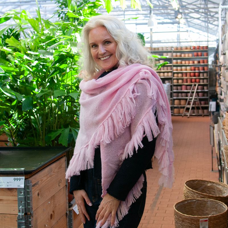 Sjal i mohairmix - ljus rosa