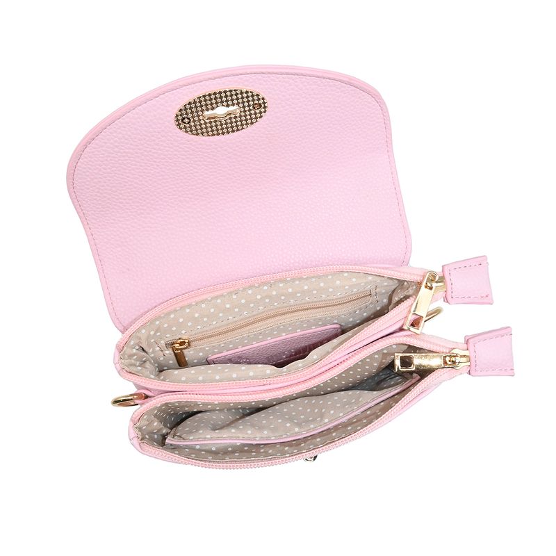 DANIELLE clutch pudderrosa i imitert skinn