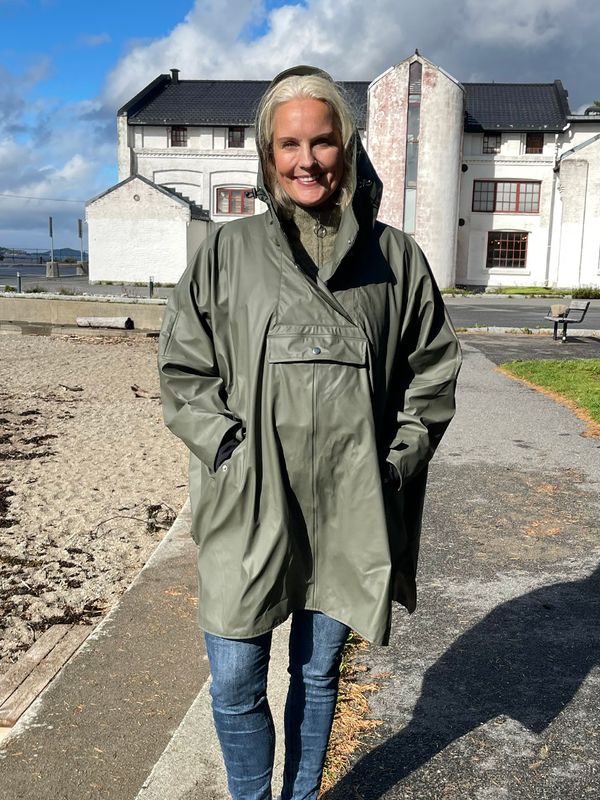 Regnponcho - olivengrønn