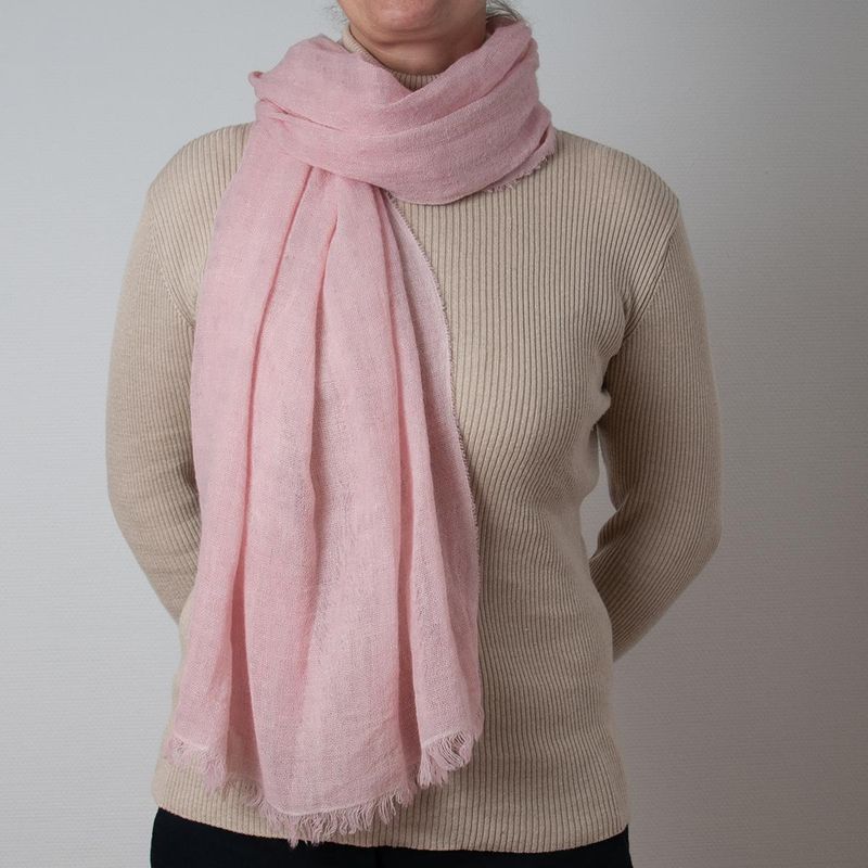 Ull/viskos vävd sjal - ljus rosa