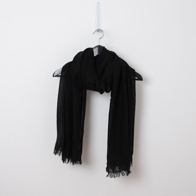 Huvudbild Ull/viskos vävd sjal - svart