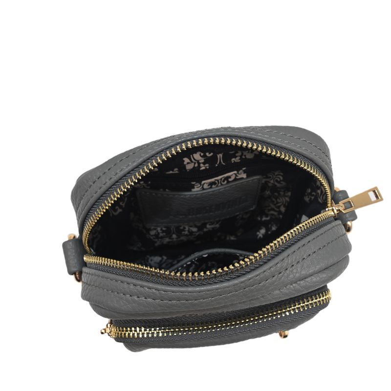 LEVI city-väska med mönstrad rem - grå