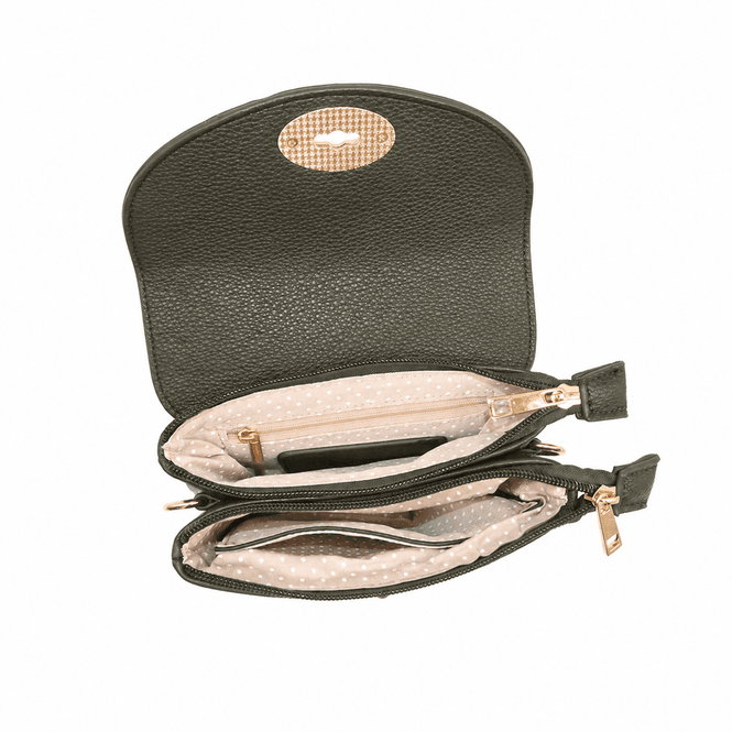 Huvudbild DANIELLE clutch militärgrön i imiterat skinn