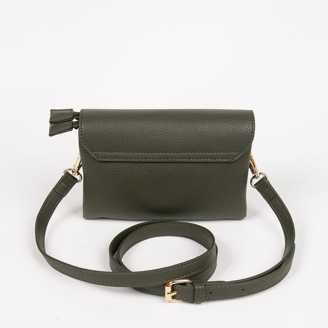 Huvudbild DANIELLE clutch militärgrön i imiterat skinn