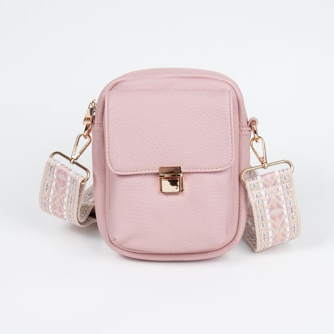 Huvudbild  IDA city-väska med mönstrad rem - puderrosa