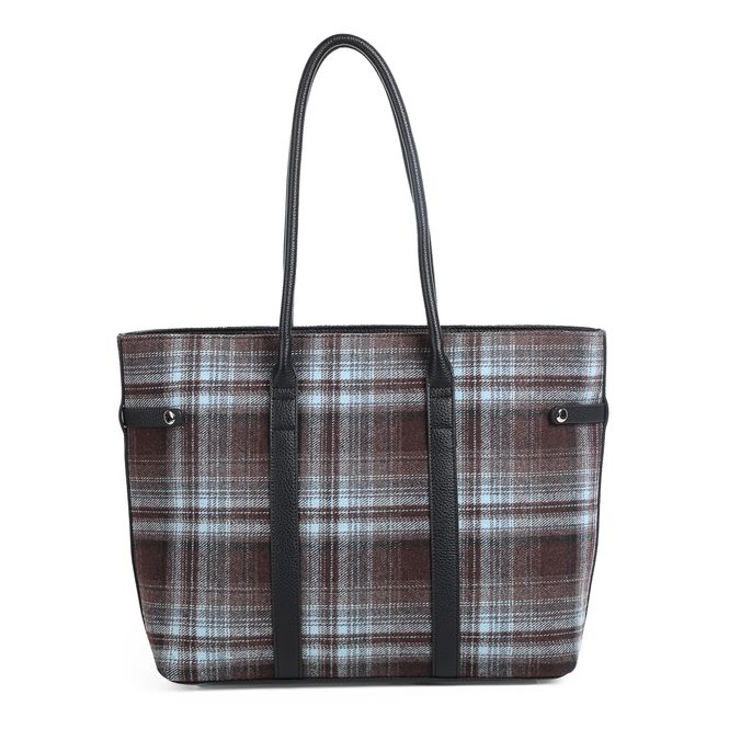 Huvudbild KARI brunrutig shopper i textil