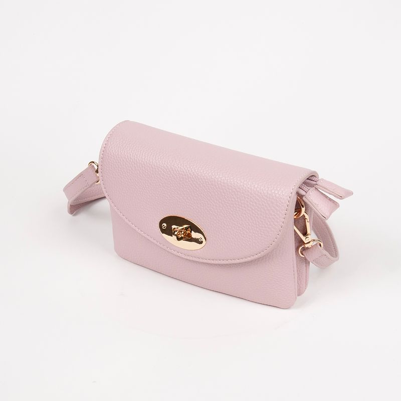DANIELLE clutch pudderrosa i imitert skinn