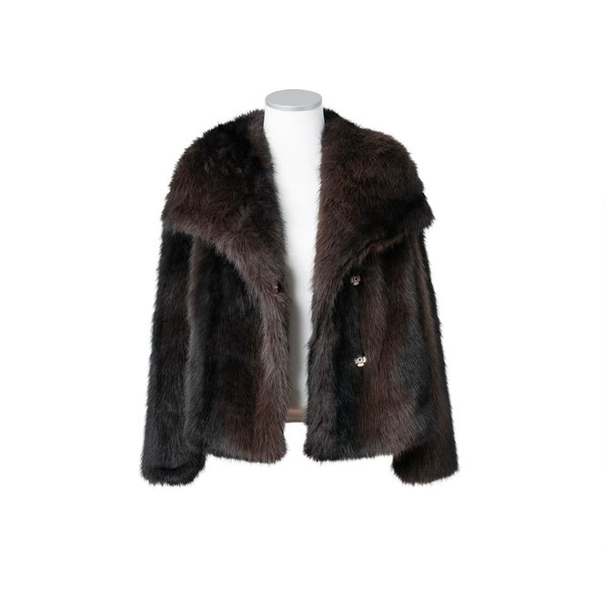 Huvudbild Fuskpäls jacka - brun - onesize