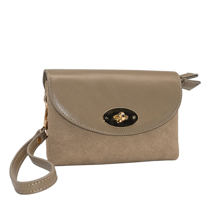DANIELLE clutch med semsket look - beige