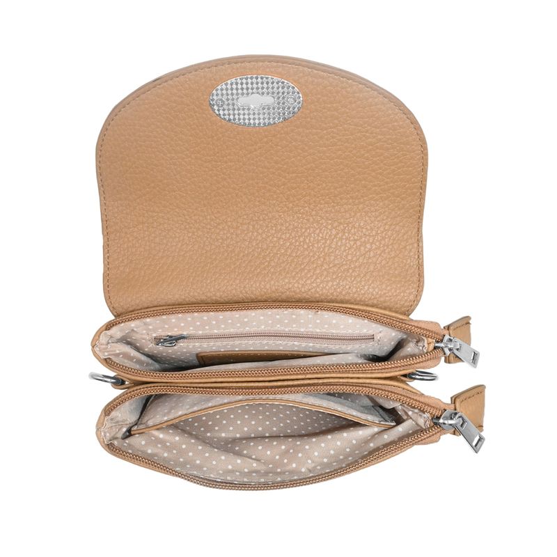 DANIELLE clutch sølvfarget cognac