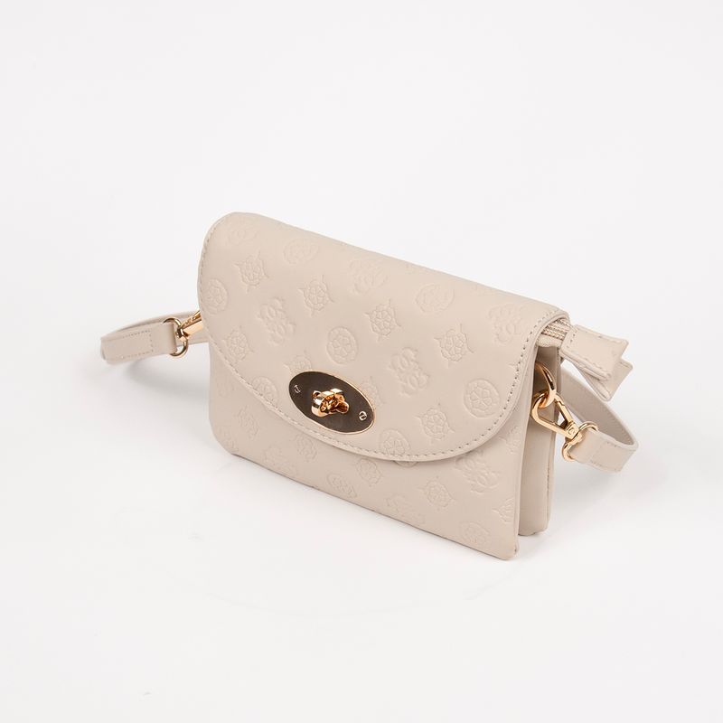 DANIELLE clutch ljus beige med präglat mönster