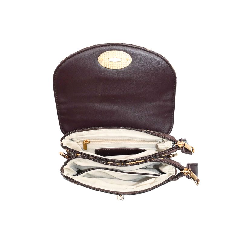 DANIELLE clutch med inka-mønster - brun