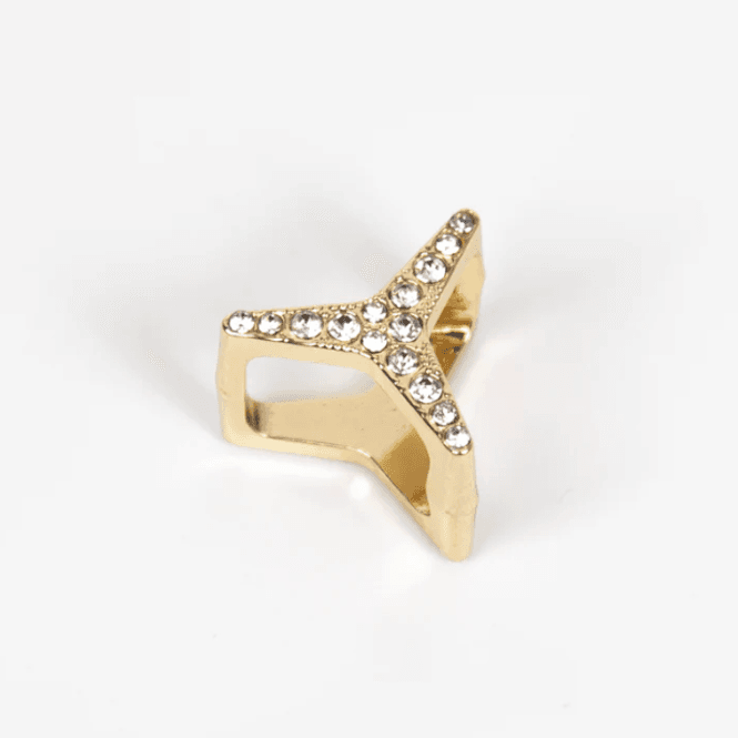 Hovedbilde Skjerf ringY med strass stener - gull