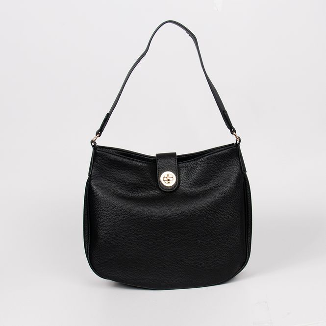 Huvudbild Iona ovalbag - svart - rymlig axelväska i tidlös ...