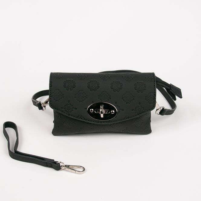 Huvudbild DANIELLE clutch med präglat mönster svart ...