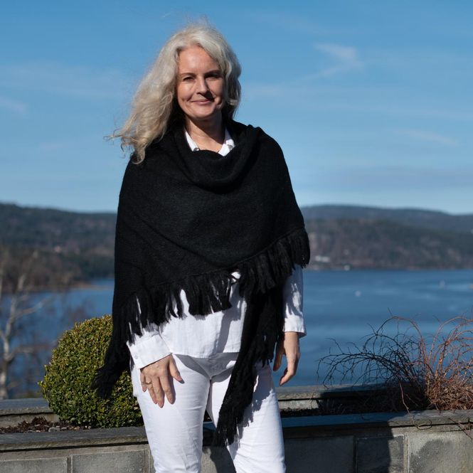 Huvudbild Sjal i mohairmix - svart