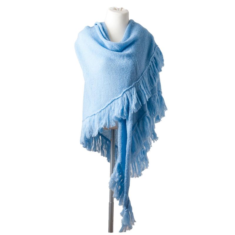 Sjal i mohairmix - ljus blå