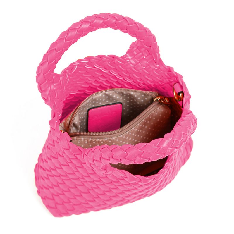 EDDA flätad miniväska - rosa