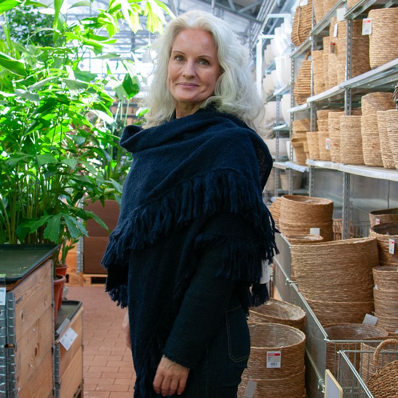 Sjal i mohairmix - marinblå
