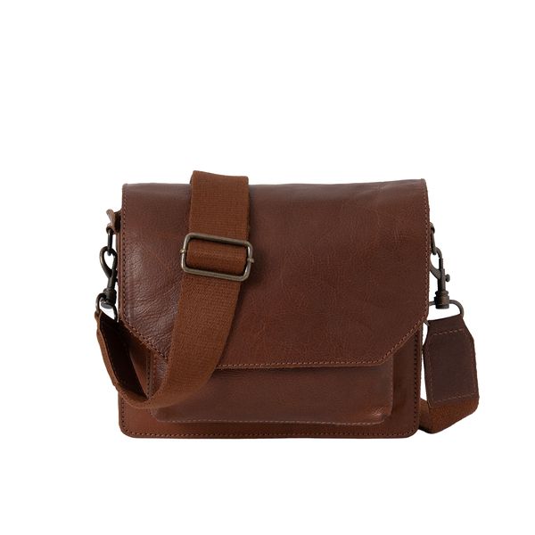 Bild på  LOLA läderclutch med flip - brun