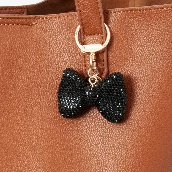 Huvudbild Väskadekoration glitter ROSETT - svart