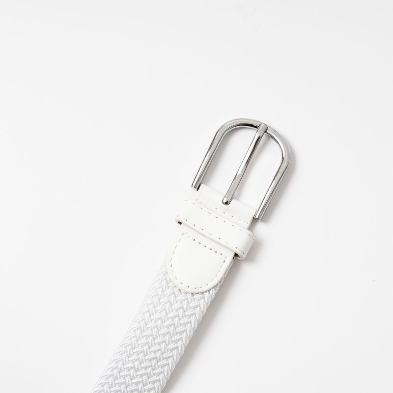 Stickat skärp, silver - vitt