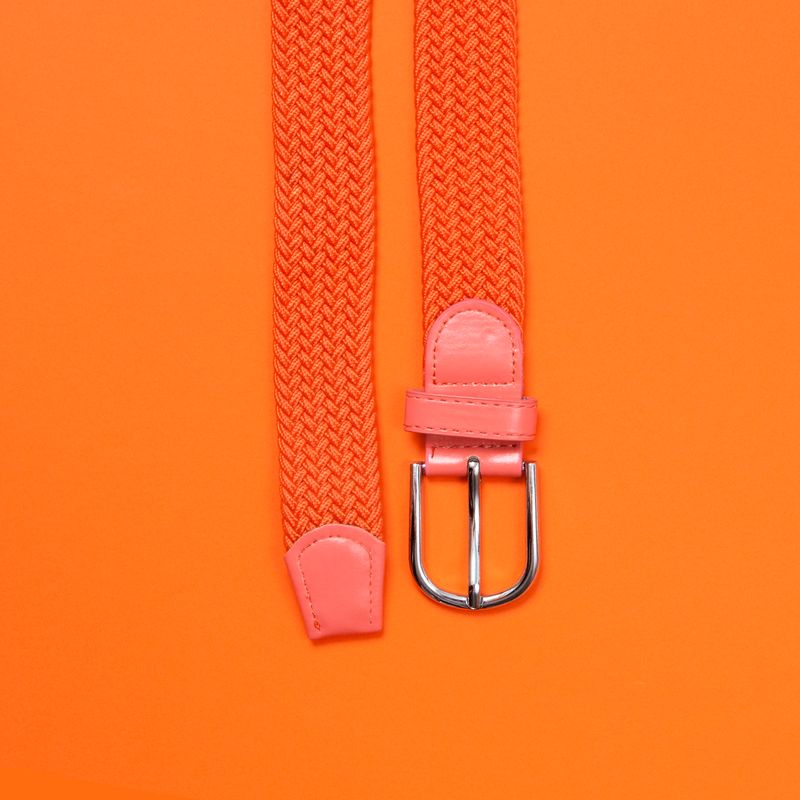 Stickat skärp, silver - orange