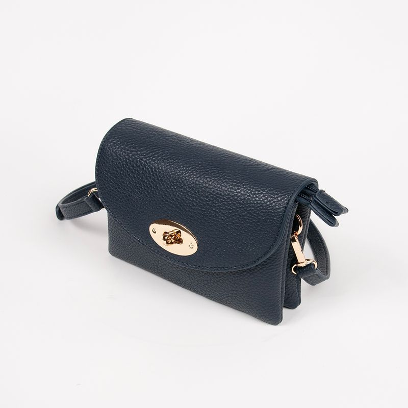 DANIELLE clutch marineblå i imitert skinn