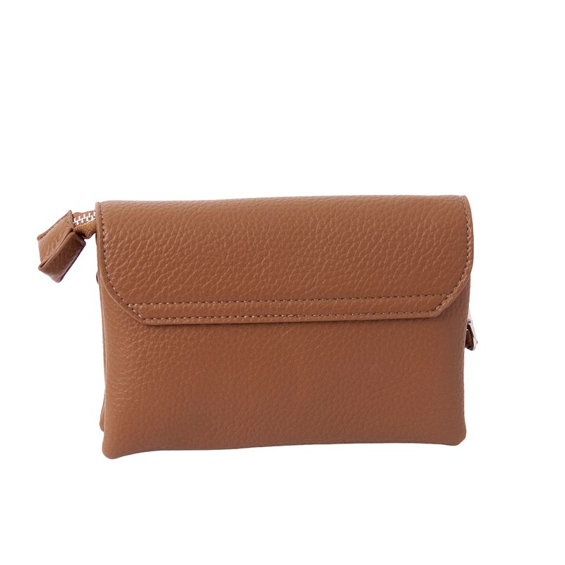 DANIELLE clutch silverfärgad cognac