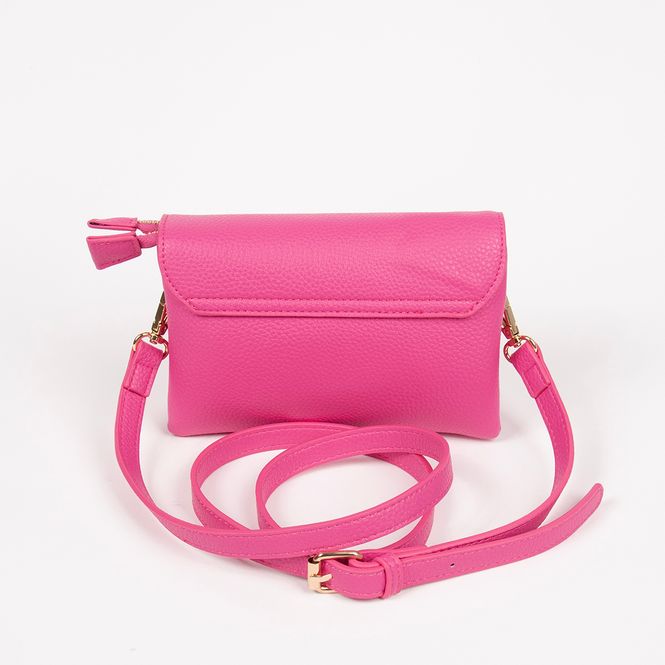 Huvudbild DANIELLE clutch stark rosa i imiterat skinn