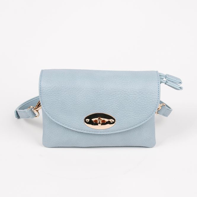 Huvudbild DANIELLE clutch blå pastell i imiterat skinn