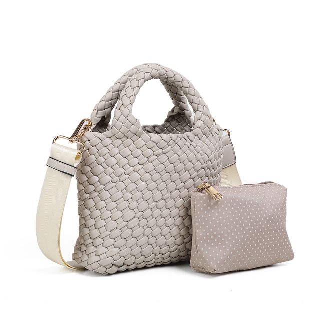 Huvudbild EDDA flätad miniväska - beige