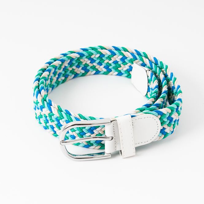 Huvudbild Stickat bälte flerfärgat, silver - blått