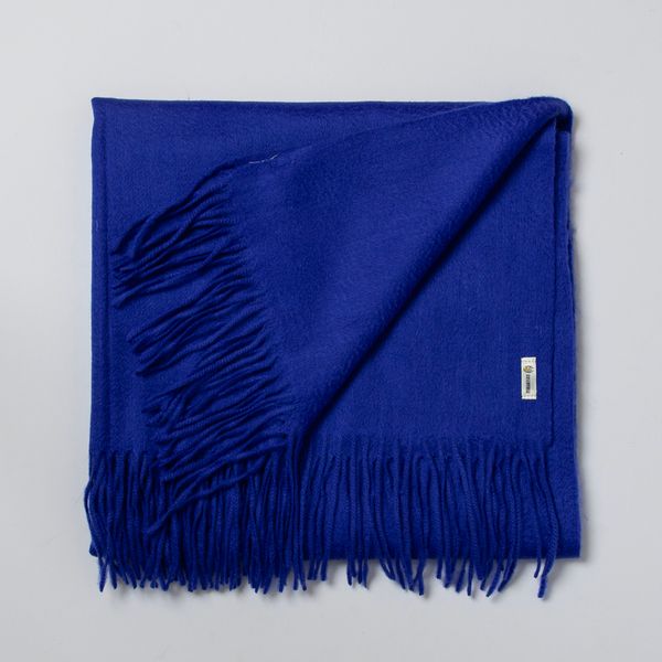 Bild på Ullscarf med fransar - kungsblå