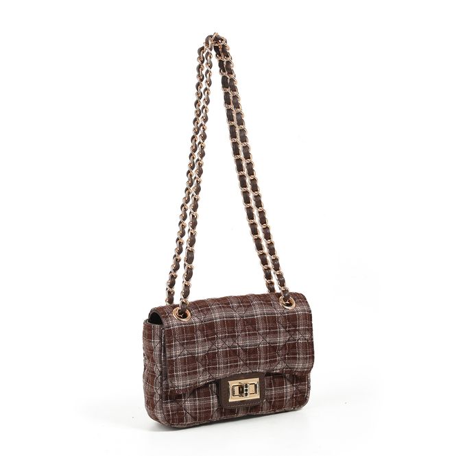 Huvudbild Evita liten clutch brunrutig