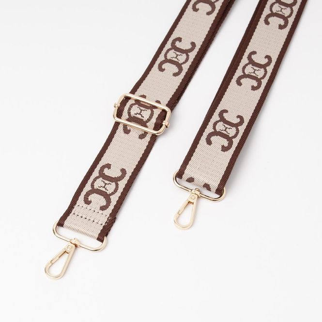 Huvudbild Axelrem beige och brun - mönstrad väska rem med ...