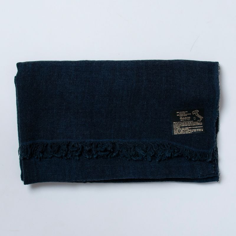 Ull/viskose vevet sjal - marine