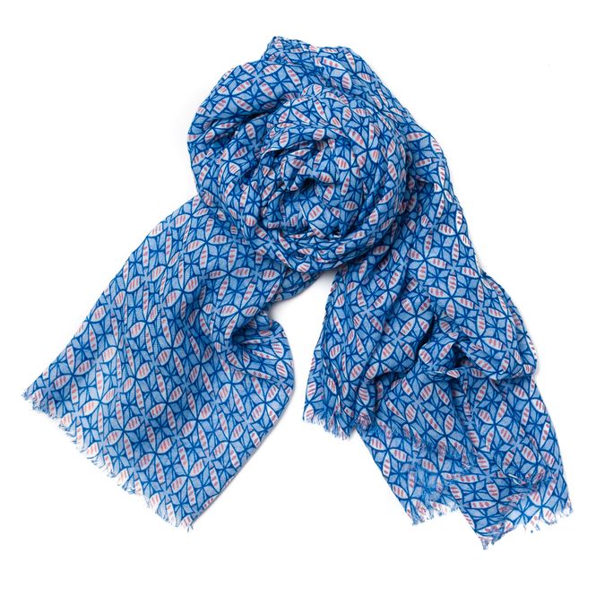 Huvudbild Mosaiktryckt halsduk - blå