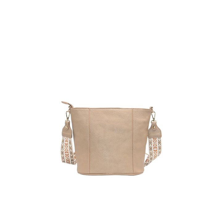 Huvudbild Iria crossbag med mönstrad rem - beige