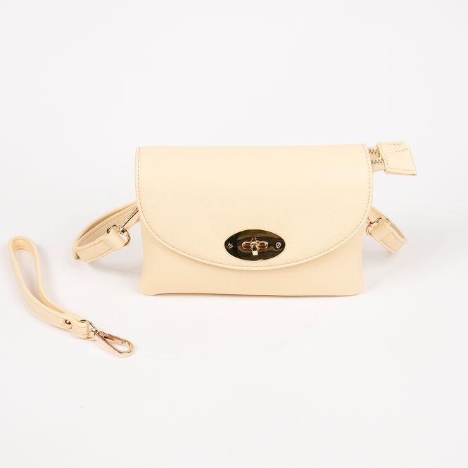 Huvudbild DANIELLE clutch gul pastell i imiterat skinn
