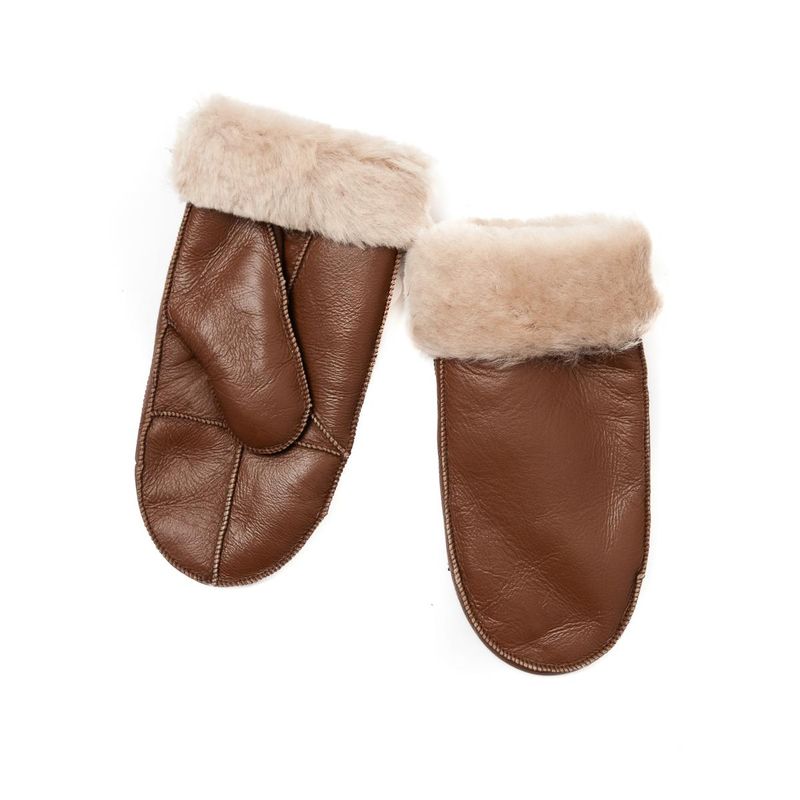 Fårskinnsvante - brun