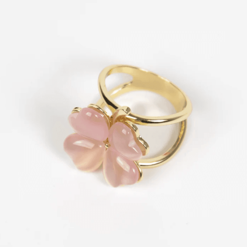 Halsduksring med Blomdesign – Elegant Accessoar till Halsduk - ljus rosa