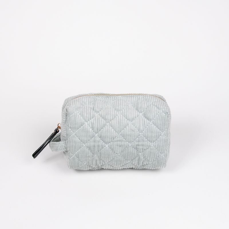 Makeup bag i kordfløyel lys grønn