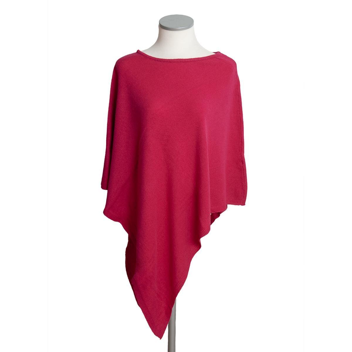 Poncho i kashmir/ull - rosa